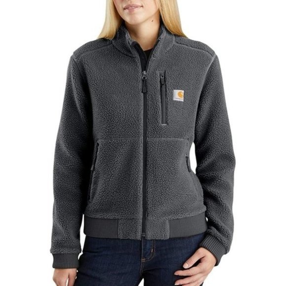 Carhartt Jackets & Blazers - Carhartt Women's High Pile Fleece Jacket XS Gray Full Zip Long Sleeve Collared